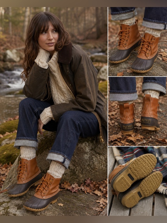 L.L. Bean Shoes - L.L.Bean Bean Boots Women’s 7M Made in Maine Brown Tan Leather Duck Rain Boots Y